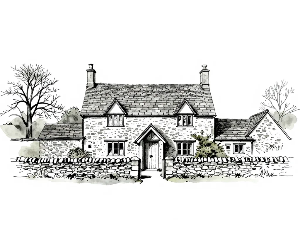 Illustration of a Detached farmhouse